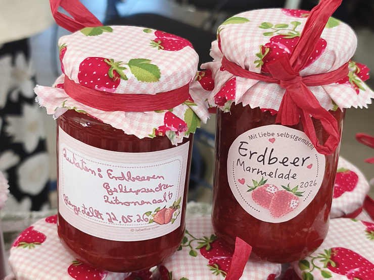selbstgemachte Erdbeermarmeladen